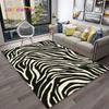 Черно-белый красочный ковер с узором в полоску зебры, ковер для дома, гостиной, спальни, дивана, коврик для двери, декор, коврик, нескользящий напольный коврик
