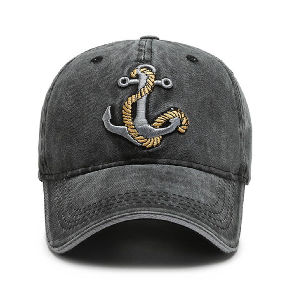 Винтажная бейсбольная шляпа унисекс с якорем и парусной вышивкой в ​​стиле ретро, ​​кепка дальнобойщика для папы, хип-хоп, уличная одежда, мода, рыбалка на открытом воздухе, спорт