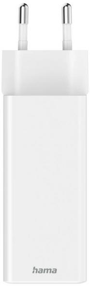 Ładowarka sieciowa hama gan 65w 2x usb-c 1x usb-a płaska biały