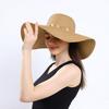 (One Size, Khaki) Women's Summer Straw Hat Large Brim Floppy Beach Cap Lightweight Sun Hat with Seashell Chain