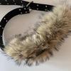 Women Belt Adjustable Length Imitation Leather Belt with Faux Fur Decor Dress Shirt Tops Waistband Fashion Accessories