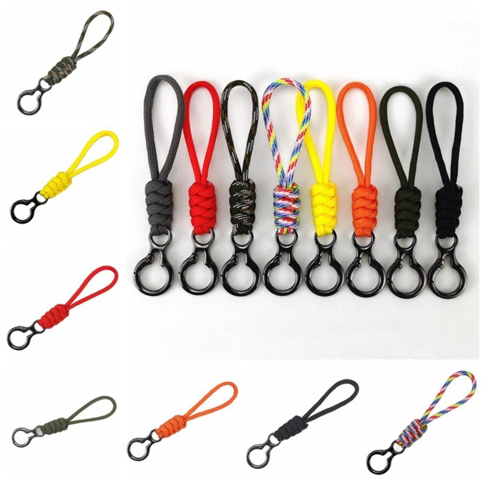 Anti-lost Paracord Keychain Wristlet Strap Braided Woven Keychain Car Key Holder