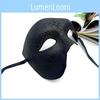 Male Halloween Masquerade Mask With Half Face Design For Adults Cosplay Party
