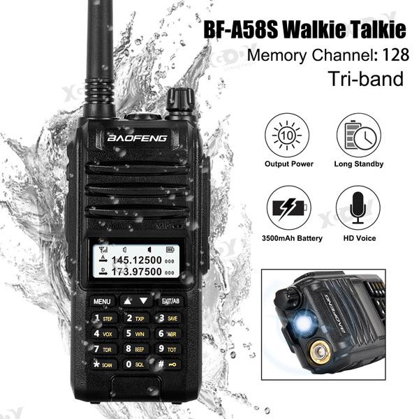 1PC Baofeng BF-A58s Walkie Talkie Tri-Band Radio Waterproof 10W High Power 3500mAh Amateur Handheld Ham Two Way Radio Upgrade Transceiver