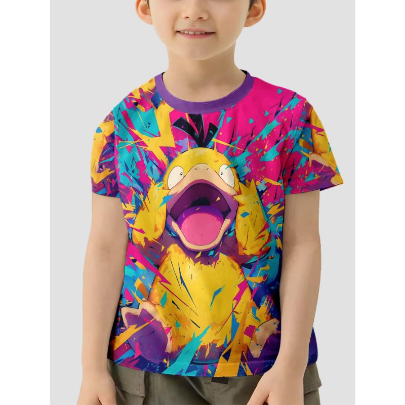 3D Print Cartoon P-psyducks Pokemons Baby Clothing 5 To 14 Years Male Outdoor Clothes for Children Boy Girl Child T-Shirt Top