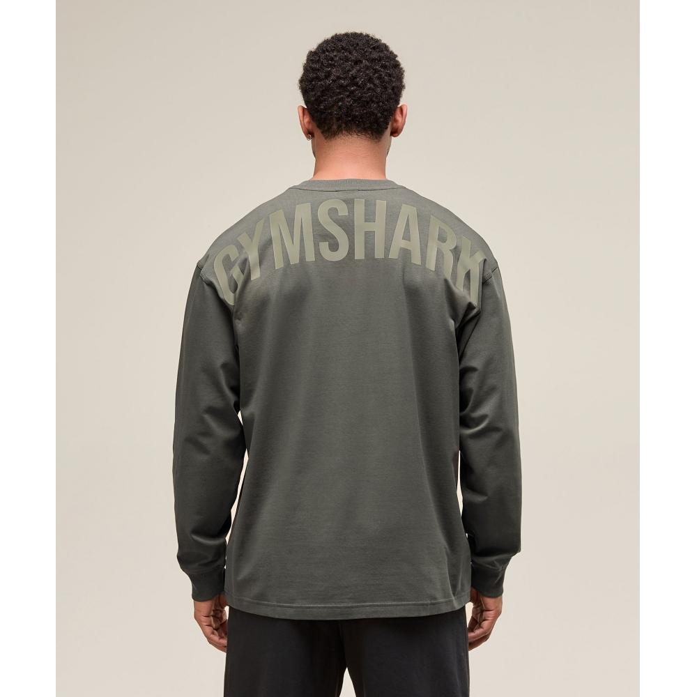 Gymshark Футболка с длинным рукавом Power strengTh Green A2c9o Ecjh