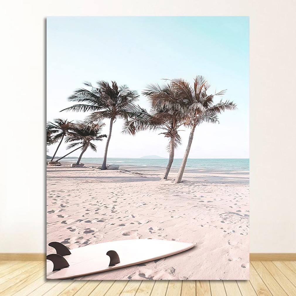 Flamingo Wall Art Canvas Painting Nordic Posters And Prints Pictures For Living Room Tropical Sea Beach Starfish Surfboard