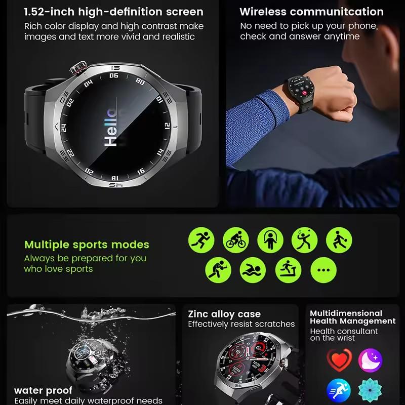 2026 Новые для Android и iOS Умные часы Мужские AMOLED Экран GPS Траектория Движения Пульс Bluetooth Звонки SmartWatch Водонепроницаемые