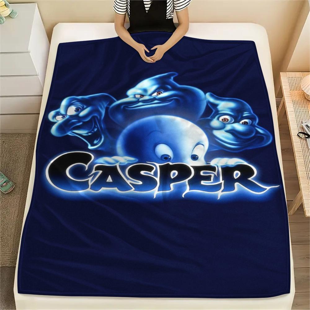 Casper Print Flannel Blanket, High quality Comfortable for All Seasons, Home Decor, Warmth and Comfort, Perfect for Christmas Gifts