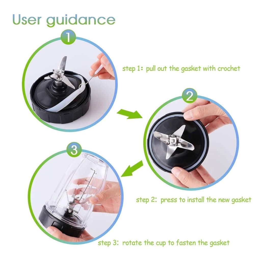 7-лезвийный мужской нож для блендера с резиновой прокладкой, запасная часть, совместимая с NurtiNinja AutoiQ BL480 BL482 BL642 BL682 NN102