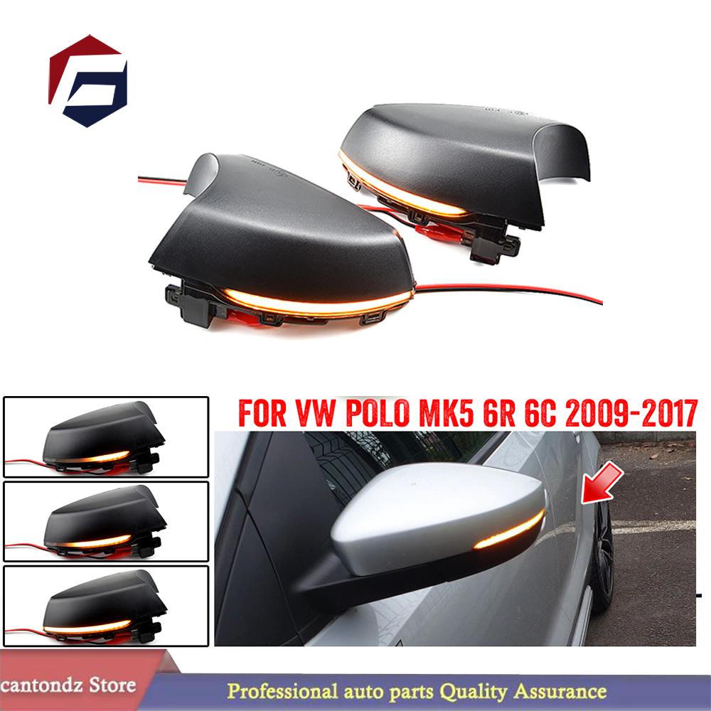 2 шт. динамический указатель поворота, светодиодный индикатор бокового зеркала заднего вида, повторитель мигалки для Volkswagen VW Polo MK5 6R 6C 2009