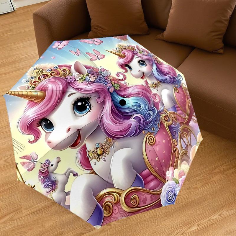 1PC Unicorn Fantasy Umbrella-8-Rib Reinforced Portable Folding Travel Suitable for All Seasons Outdoor Daily Use-G374