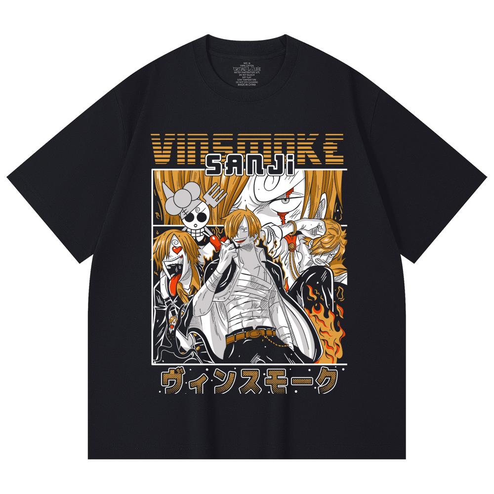 230 Gsm 100% Cotton One Piece V21 Sanji Print Unisex Heavy Cotton T Shirt
