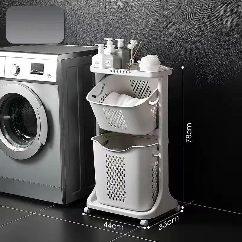 Съемная пластиковая корзина для белья. Многоцелевое напольное хранилище для ванной комнаты. Спальня. Прачечная. Организация и хранение белья в общежитии.