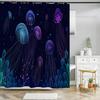 Octopus Seas Shower Curtains Bath Curtain 180*180cm Waterproof Bathroom Home Decor Washable Fabric Bathroom Screen With 12 Hooks