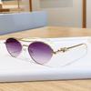 JYL TS Halara double bridge sunglasses, metal oval luxury shades, knot temple premium eyewear