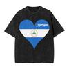 Washed T Shirts Nicaragua Flag Map Hip Hop Vintage T-Shirts Harajuku  Streetwear Short Sleeve Printed Tops Tees  Wo