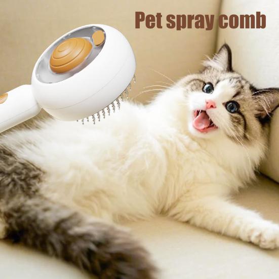 Паровая щетка для кошек, спрей для ухода за домашними животными, щетка с кнопкой спуска, паровая расческа для удаления шерсти домашних животных для длинных и короткошерстных кошек и собак