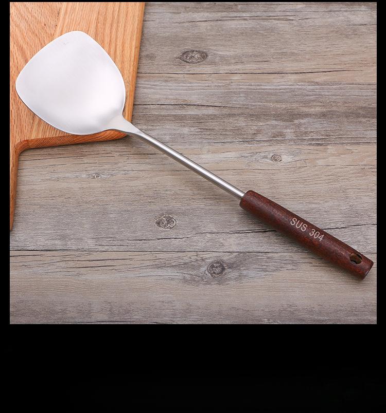 304 Stainless Steel Cooking Utensil Set Vintage Wooden Handle Kitchen Tools