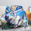 3d Printed Genshin Impact Girls Blanket Bedspread Cute Flannel Home Camping Aircraft Blanket Plush Soft Comfortable Blanket