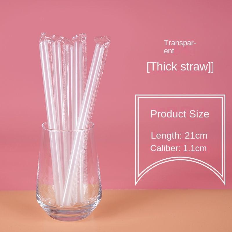 100 шт. одноразовые пластиковые трубочки для сока, чая с молоком, пузырькового чая, широкая независимая упаковка, соломинка для питья