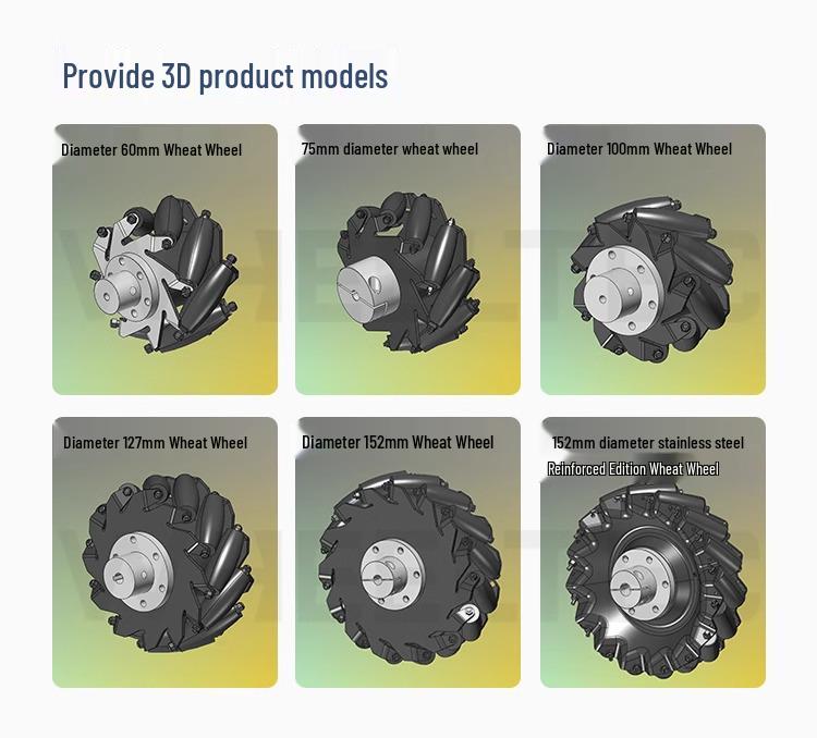 High-Quality 60mm Mecanum Wheel Set with Tight-Action Fixed Couplings - Ideal for DIY and Educational Projects