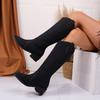 Fashion Tall Retro New Knight Riveted Boots Women's Boots Niche Hot Mid-heel