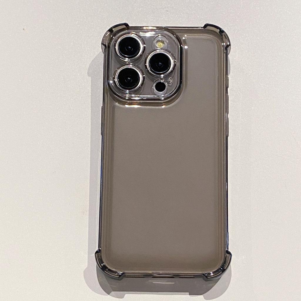 Совместимо с Apple iPhone 16, 14 Прозрачный Однотонный, iPhone 15 Pro, Четырехугольный Ударопрочный Космический Чехол, 13 Мягкий Чехол ТПУ