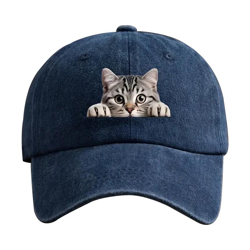 Fashion Washed Cotton Denim Baseball Caps Men Women Vintage Animal 3D Print Outdoor Sports Trucker Dad Hat Female Male Sun Hats
