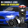 H4 LED Projector Mini Lens Car H4 LED Headlight Bulbs Kit Conversion High Beam Low Beam 120W Turbo Fan Auto Light Lamp