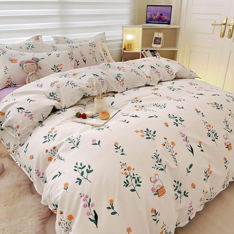 Bedding 3 Piece Aloe Vera Cotton Duvet Cover Sheet 4 Piece Set