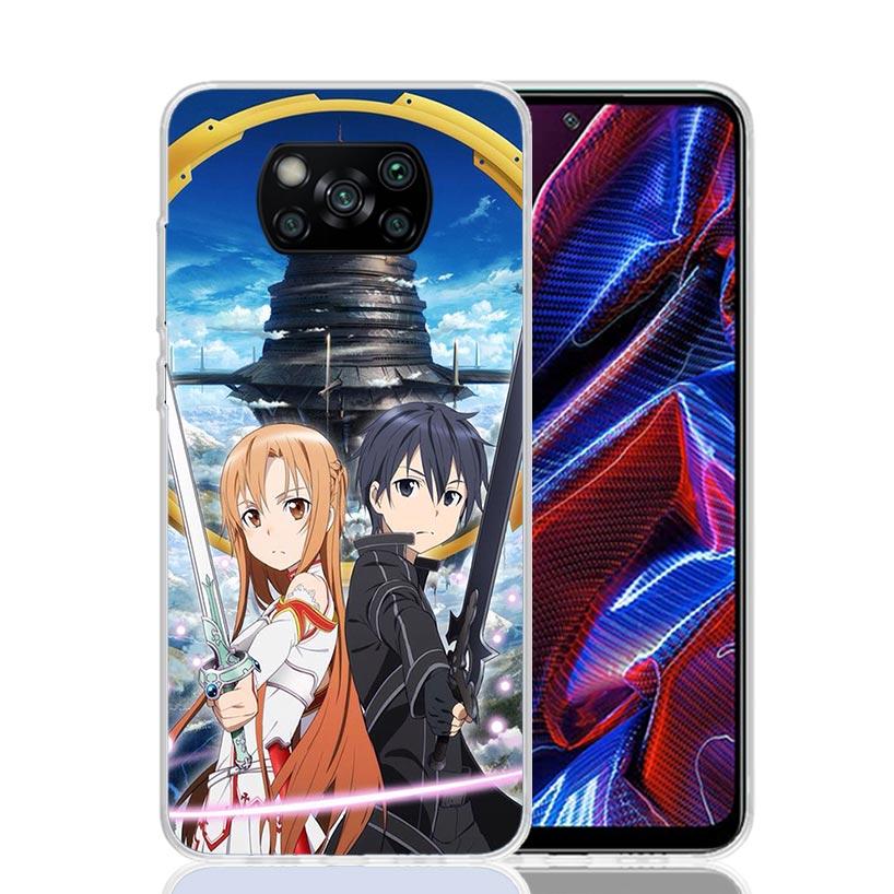 Sword Art Online Anime Case Phone Cover for Xiaomi Redmi Note 10 9 9S 8 8T 7 5 Pro Mi 12T 11T 10T 9T 12 11 Lite A3 A2 Trend Fund