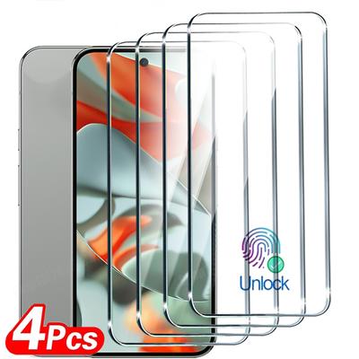 4 шт. Защитная пленка для экрана с разблокировкой по отпечатку пальца для Google Pixel 10/10 Pro/Pixel 9/9 Pro/9A/9Pro XL 9H Закаленное стекло, HD Ультратонкая без пузырьков