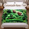American Football Theme Soft Blanket Personalized Custom Name Text Print Warm Blanket Home Sofa Bedroom Decor