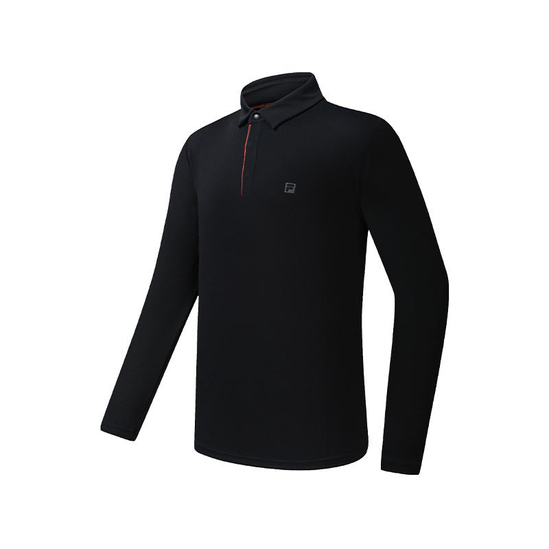 Men's FILA Polo Shirts Men's Pitch Black Polo Collar Moderate Straight Fit