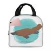 Cartoon Cute Platypus Print Insulated Lunch Bag for Women Kids Leakproof Food Boxes Thermal Lunch Box Tote