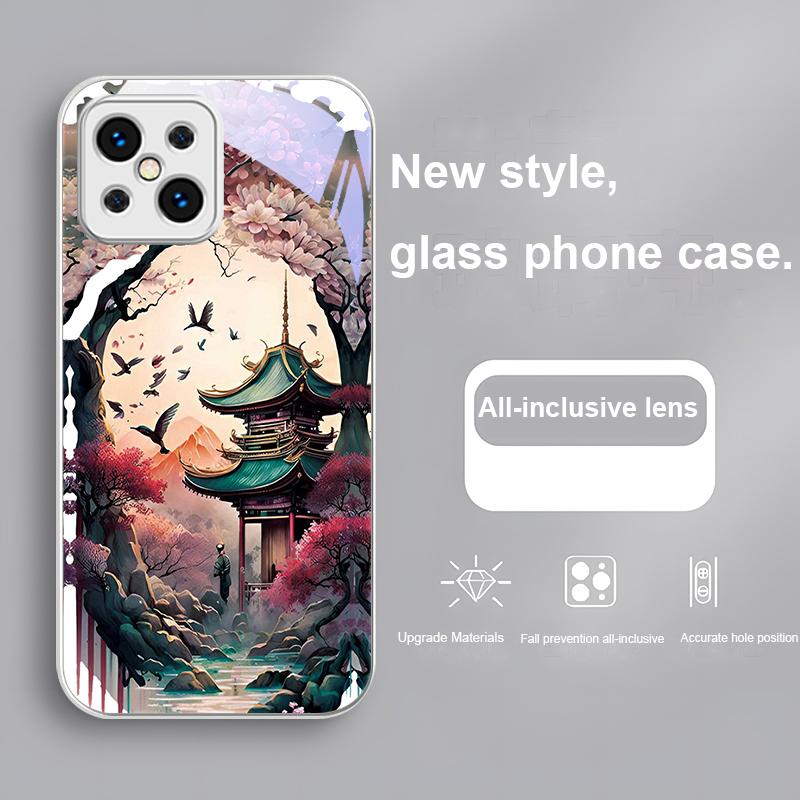 Масляная живопись Страна чудес Для Find X5 X3 Lite Reno 6 4Z 5G OPPO A72 79 73 58 A54S OnePlus Nord N200 Закаленное стекло Чехол для телефона