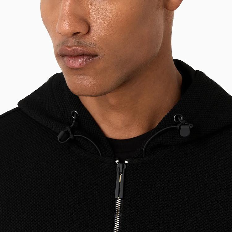 Emporio Armani Мужская толстовка с капюшоном на молнии с длинным рукавом и принтом логотипа серии EA7 Черный 6RPM69-PJG1Z-1200