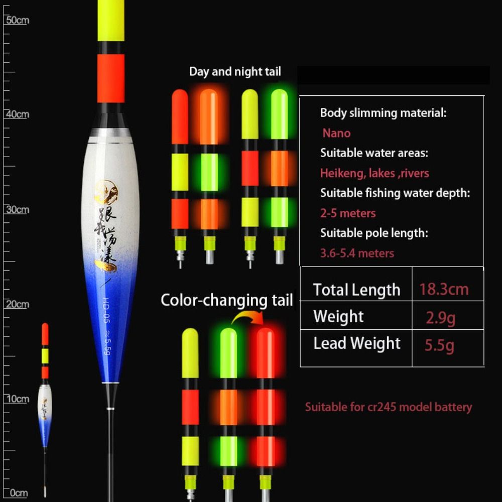 Luminous Electronic Fishing Float LED Smart Float Top Durable Electronic Floats Buoy  Day and Night