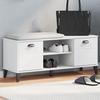 VidaXL Shoe Bench, Storage Cabinet with Doors and Handle, Entryway Furniture with Compartment, Industrial, White 374932