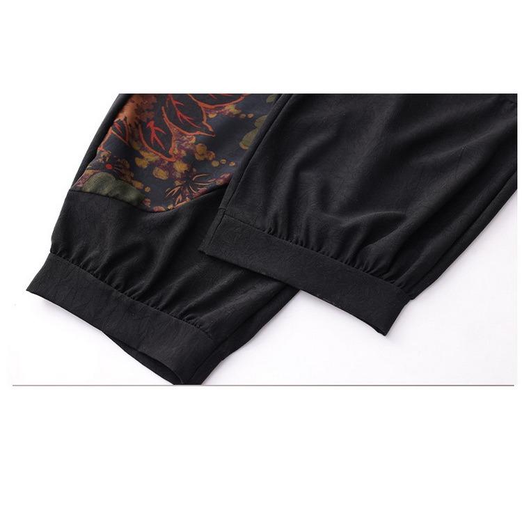 Женские летние брюки Новые брюки-харены с пряжкой в китайском стиле Бабушкины свободные брюки-фонарики