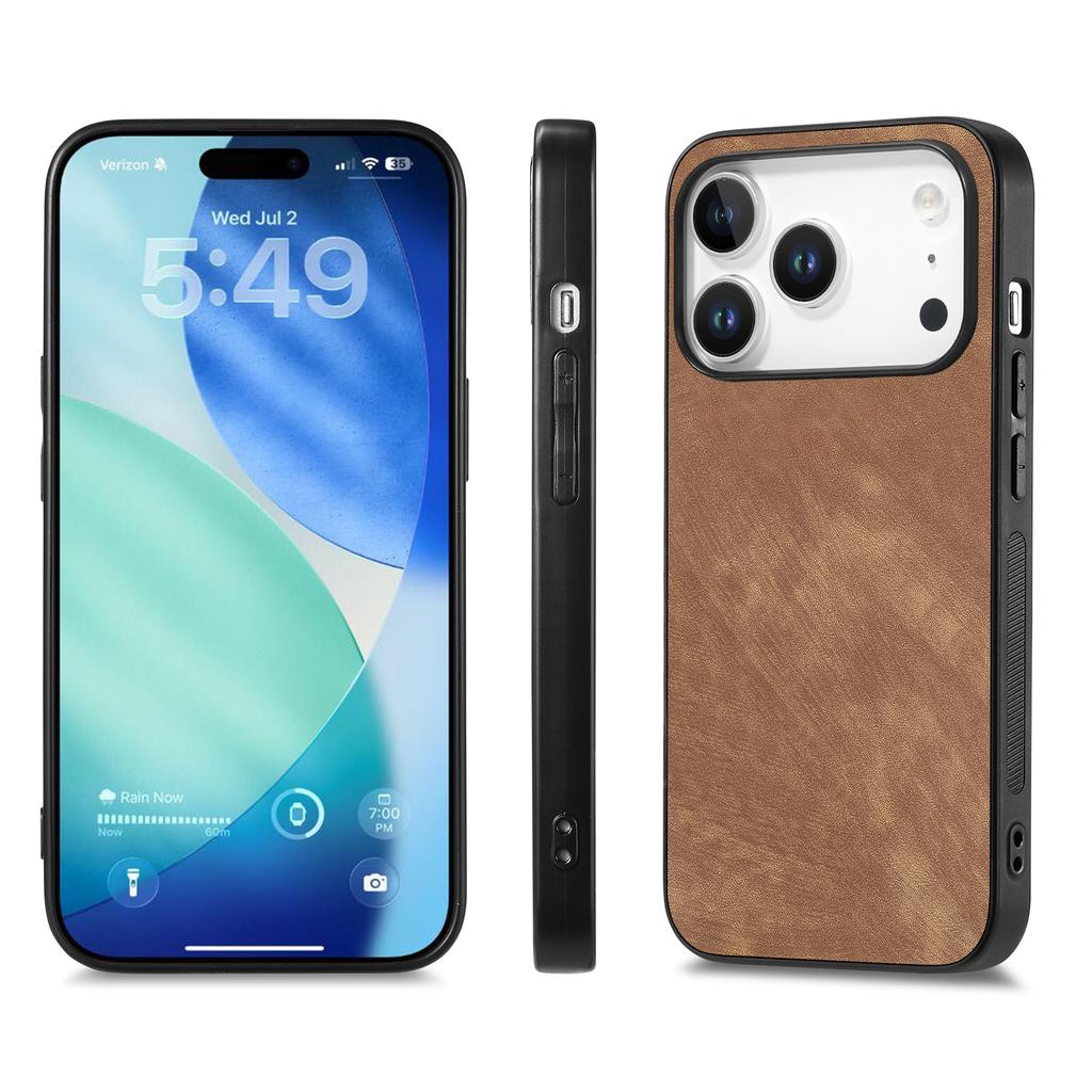 For iPhone 17 Pro Case Shockproof Slim Retro Leather Phone Back Cover
