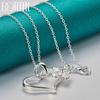 DOTEFFIL 925 Sterling Silver Heart Framed Butterfly 18 Inch Pendant Necklace for Women Wedding Party Fashion Jewelry