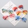 Fashion Heart Shaped Metal Sunglasses Vintage Trendy Street Shooting Shades Fashion Irregular Eyewear Pink Sun Glasses For Women