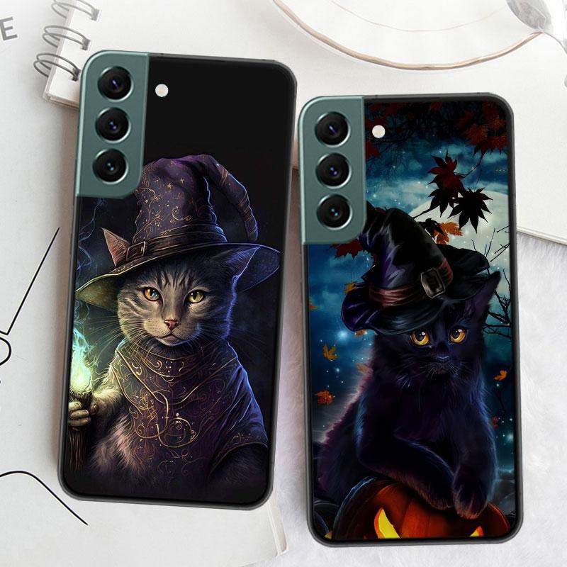 Магический кошачий чехол на Хэллоуин для Samsung Galaxy S22 S25 Ultra S21 S10 Plus S26 Edge S20 S23 S24 FE Чехол Силиконовый Мягкий ТПУ