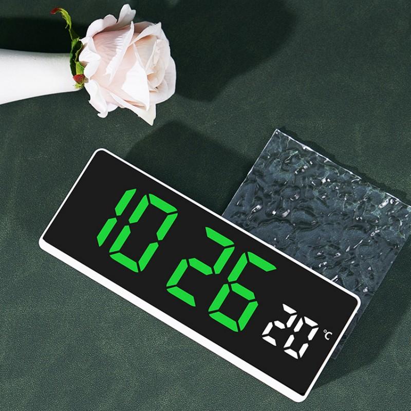 Цифровой будильник с голосовым управлением, TEMP, неделя 2, будильник, питание от USB, всегда включено, летнее время, повтор, настольные часы, ночной режим, 12/24 ч, светодиодные часы