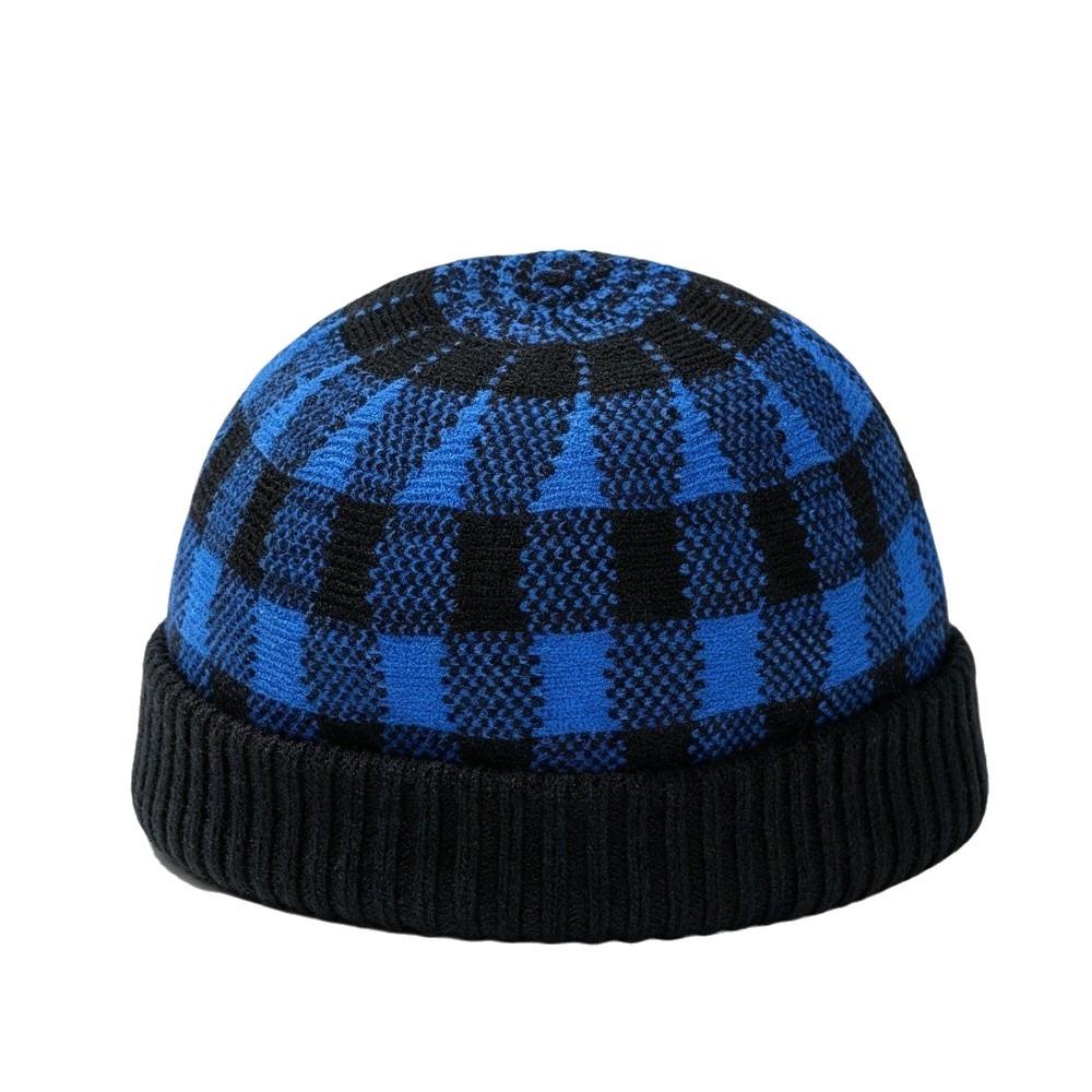 Polka Dot Melon Skin Hat Brimless Painter Hat Personalized Knitted Beanies Cap  Men