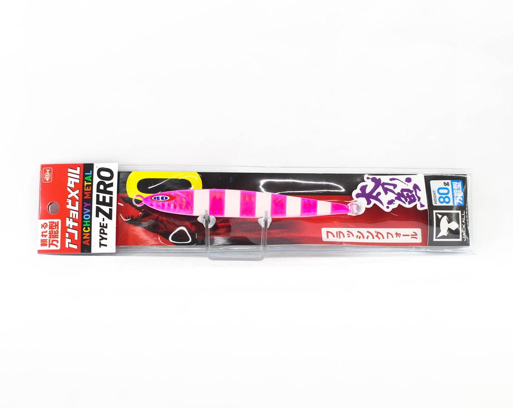 Jackall Metal Jig Anchovy Type 0 Flush Fall 80g Pink Glow Stripe (8083)