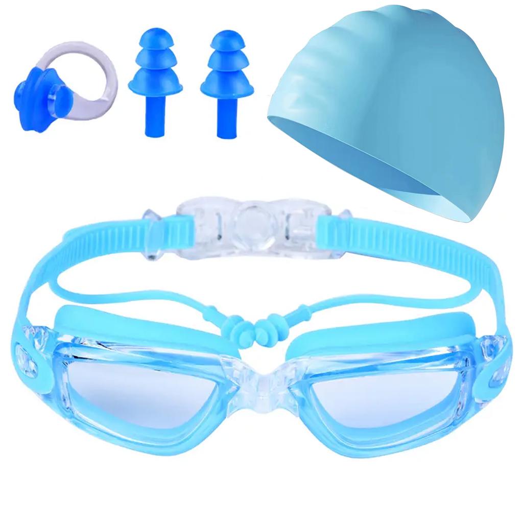 1 шт., взрослые плавательные очки HD, плавательные очки, непромокаемые силиконовые беруши, большая оправа, защита от запотевания, профессиональная водонепроницаемая защита ушей