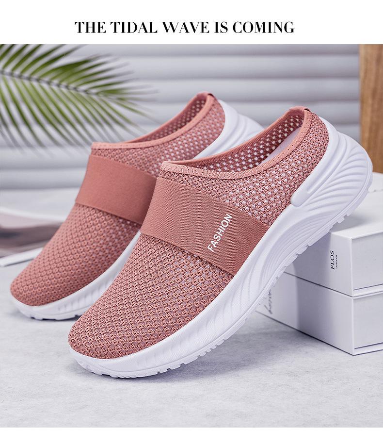 Женские дышащие сетчатые слипоны - Летняя повседневная обувь, Мягкая подошва, Удобные полутапочки